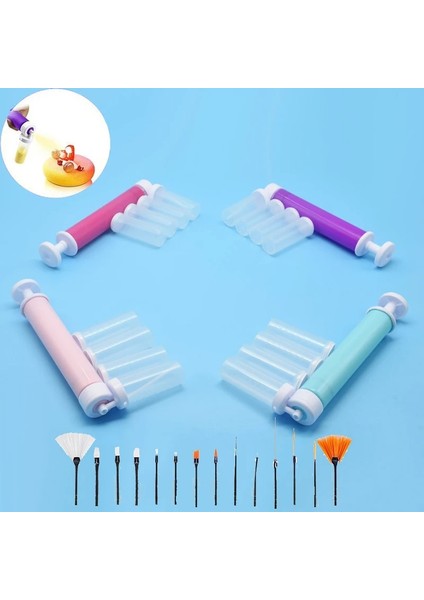 Kırmızı Set Stili Yeni Kek Manuel Airbrush Kek Kek Boyama Silgi Kek Dekorasyon Aracı Pişirme Mutfak Pasta Tozlama Sprey Tüpü Renkli Silgi (Yurt Dışından) indirimleri