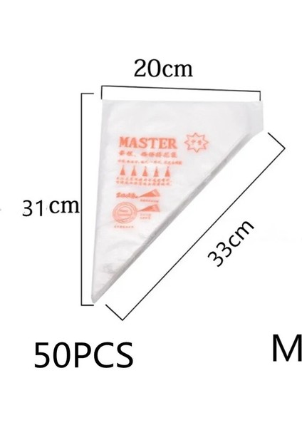 M 50 Adet Tarzı Pcs Tek Kullanımlık Pasta Torbaları Buzlanma Kek Krema Dekorasyon Mutfak Yemek Hazırlama Torbaları Fincan Kek G Pişirme Araçları (Yurt Dışından)