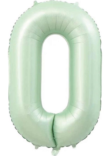 0 Su Yeşili Renk Rakam Folyo Balon 76 cm