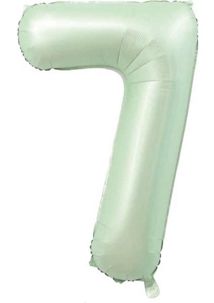 7 Su Yeşili Renk Rakam Folyo Balon 76 cm