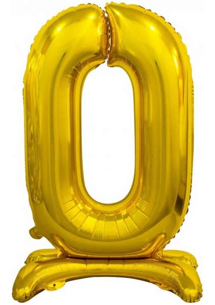 0 Gold Renk Ayaklı Rakam Folyo Balon 76 cm