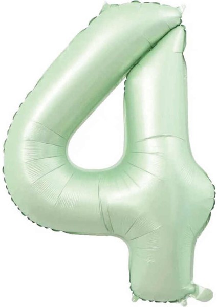 4 Su Yeşili Renk Rakam Folyo Balon 76 cm