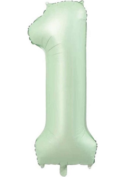 1 Su Yeşili Renk Rakam Folyo Balon 76 cm