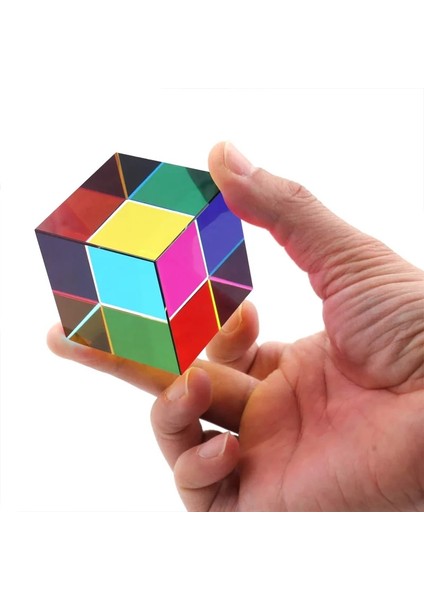 Bir Stil Renk Küpü Prizma Üç Ana Renk Popüler Bilim Optik Renk Deney Oyuncaklar Ev Renk Dekorasyon (Yurt Dışından) fırsatları