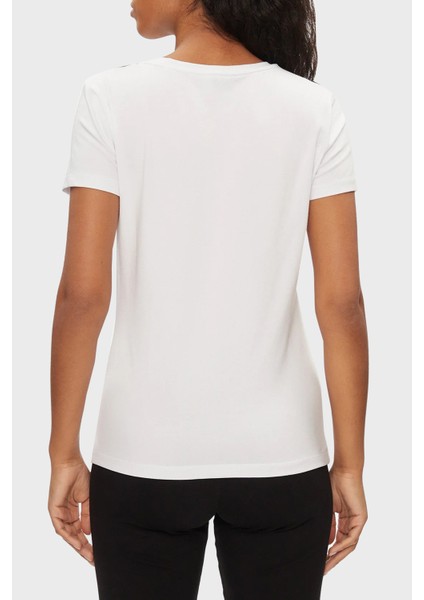 Pamuk Karışımlı Slim Fit T Shirt Kadın T Shirt 3DTT44 TJ6SZ 1100 fırsatları