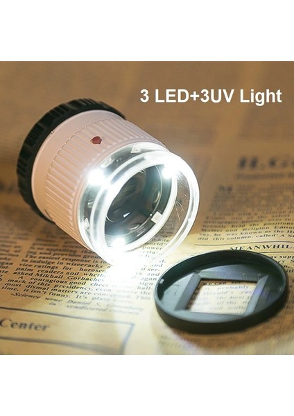 Siyah Stil 30X Takı Büyüteç 3 LED 3 Uv Işık Optik Cam Lens Büyütme Pulları Belirlemek Için 30X Büyüteç Antik Para Birimi (Yurt Dışından)