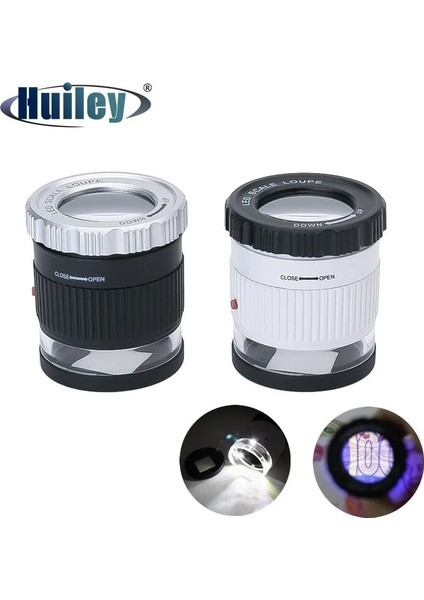 Siyah Stil 30X Takı Büyüteç 3 LED 3 Uv Işık Optik Cam Lens Büyütme Pulları Belirlemek Için 30X Büyüteç Antik Para Birimi (Yurt Dışından)