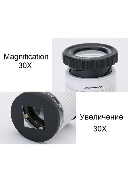 Siyah Stil 30X Takı Büyüteç 3 LED 3 Uv Işık Optik Cam Lens Büyütme Pulları Belirlemek Için 30X Büyüteç Antik Para Birimi (Yurt Dışından)