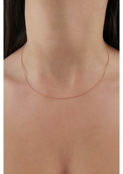 14 Ayar Altın Rose Topçuk Zincir 1.20 mm
