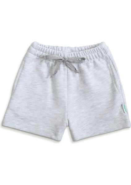 2li Organik Pamuk T-Shirt Şort Takım( 0-4 Yaş) - Gri Melanj modelleri