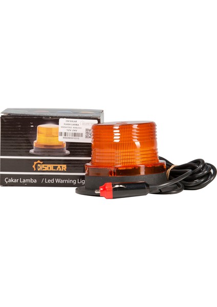 Çakar Tepe Lambası Sarı Mıknatıslı Kablolu Flash Lamba 12V-24V