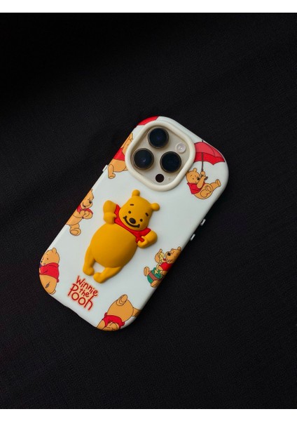 Niss Store Apple iPhone 14 Uyumlu Winnie The Pooh Kabartma Detaylı Silikon Telefon Kılıfı