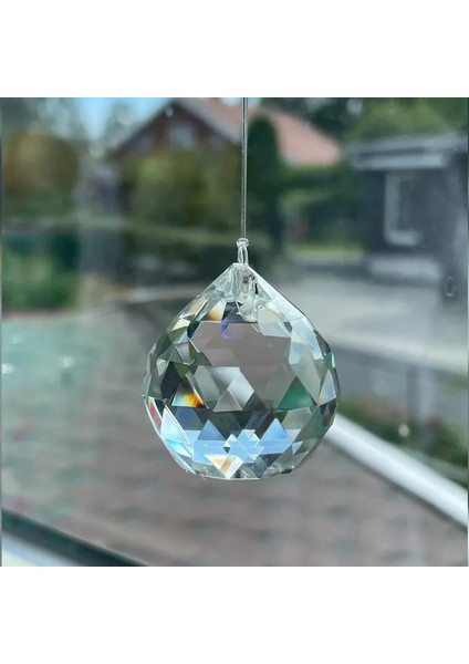 30MM Temizle Kristal Top Prizma Güneş Tutucu Gökkuşağı Kolye Yapımcısı, Asılı Kristal Prizma, Aydınlatma Boncuk Prizma Kolye (Yurt Dışından)