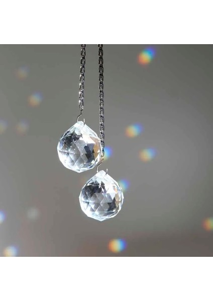 30MM Temizle Kristal Top Prizma Güneş Tutucu Gökkuşağı Kolye Yapımcısı, Asılı Kristal Prizma, Aydınlatma Boncuk Prizma Kolye (Yurt Dışından)