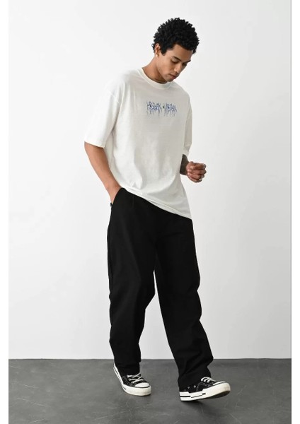 Baskılı Oversize T-Shirt - Beyaz indirimleri