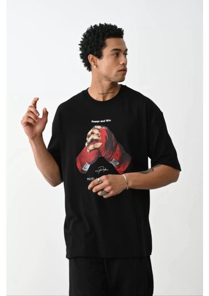 Baskılı Oversize T-Shirt - Siyah fiyatları