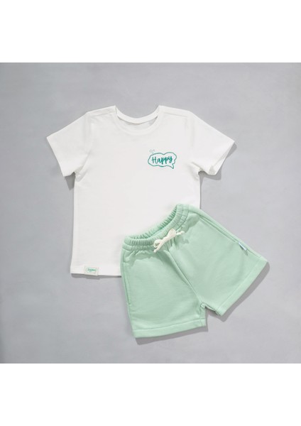 2li Organik Pamuk T-Shirt Şort Takım( 0-4 Yaş) - Mint