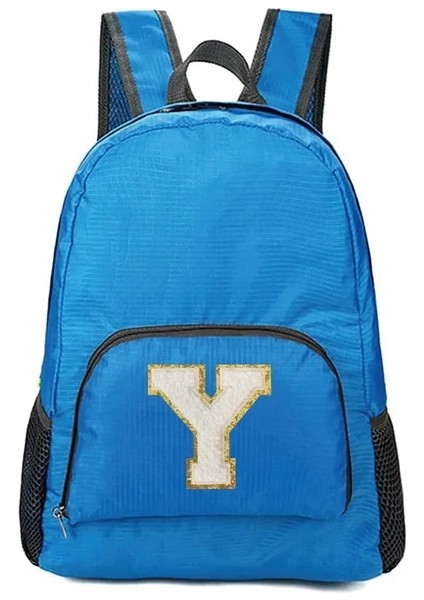 A 1540(Y) Beyaz Harf Işlemeli Logo Desenli Erkek ve Kadın Çok Yönlü Büyük Kapasiteli Taşınabilir Açık Hava Yürüyüş ve Işe Gidiş Sırt Çantası (Yurt Dışından)