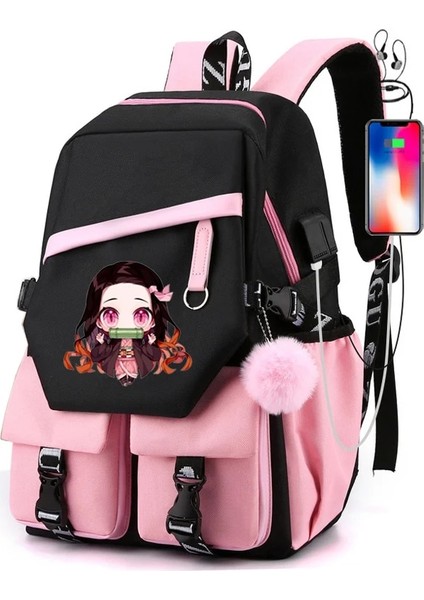 Gök Mavisi Kamado Nezuko Demon Slayer Anime Cosplay Unisex Öğrenciler Okul Çantası Sırt Çantası Karikatür Gizli Sakli Konusmalar Dizüstü Seyahat Sırt Çantası Açık Çanta (Yurt Dışından) fiyatları