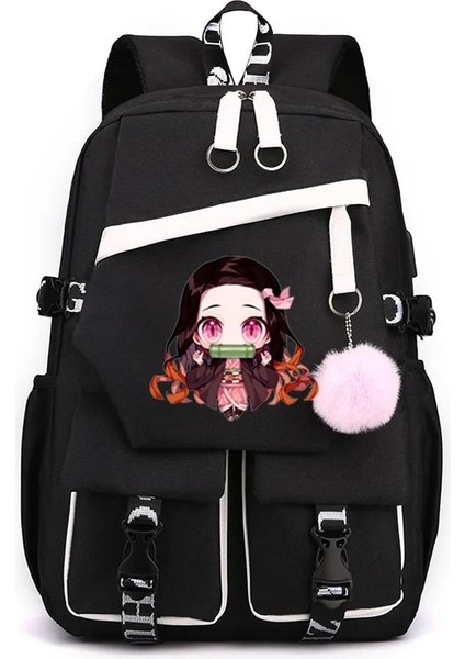 Gök Mavisi Kamado Nezuko Demon Slayer Anime Cosplay Unisex Öğrenciler Okul Çantası Sırt Çantası Karikatür Gizli Sakli Konusmalar Dizüstü Seyahat Sırt Çantası Açık Çanta (Yurt Dışından) fırsatları