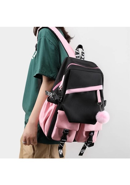 Gök Mavisi Kamado Nezuko Demon Slayer Anime Cosplay Unisex Öğrenciler Okul Çantası Sırt Çantası Karikatür Gizli Sakli Konusmalar Dizüstü Seyahat Sırt Çantası Açık Çanta (Yurt Dışından) indirimleri