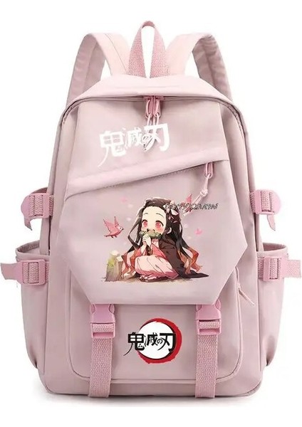 Resim Renk Demon Slayer Baskılı Anime Okul Çantası Kamado Nezuko Sırt Çantası USB Açık Seyahat Çantası Karikatür Kız Çantası (Yurt Dışından)