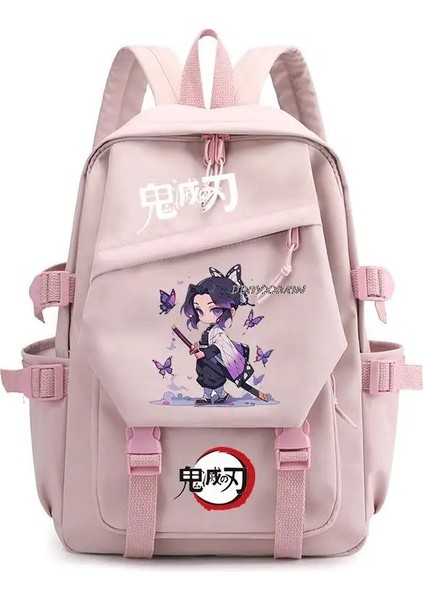 Resim Renk Demon Slayer Baskılı Anime Okul Çantası Kamado Nezuko Sırt Çantası USB Açık Seyahat Çantası Karikatür Kız Çantası (Yurt Dışından)