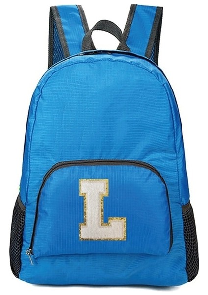 A 1527(L) Beyaz Harf Işlemeli Logo Desenli Erkek ve Kadın Çok Yönlü Büyük Kapasiteli Taşınabilir Açık Hava Yürüyüş ve Işe Gidiş Sırt Çantası (Yurt Dışından)