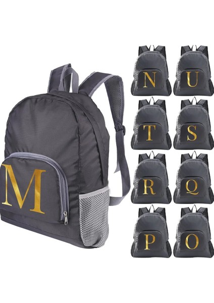 10LETTERV Katlanır Sırt Çantası Altın Mektup Baskı Ultralight Paketlenebilir Açık Spor Sırt Çantası Erkekler Kadınlar Için Katlanabilir Çanta Yürüyüş Seyahat Sırt Çantaları (Yurt Dışından) indirimleri