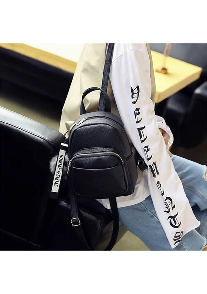 Gri 18X9X24 cm Yeni Pu Deri Kadın Yumuşak Kadın Mini Sırt Çantası Okul Çantası Sevimli Öğrenci Açık Seyahat Sırt Çantası Mochila Mujer Kese Dos (Yurt Dışından) fırsatları