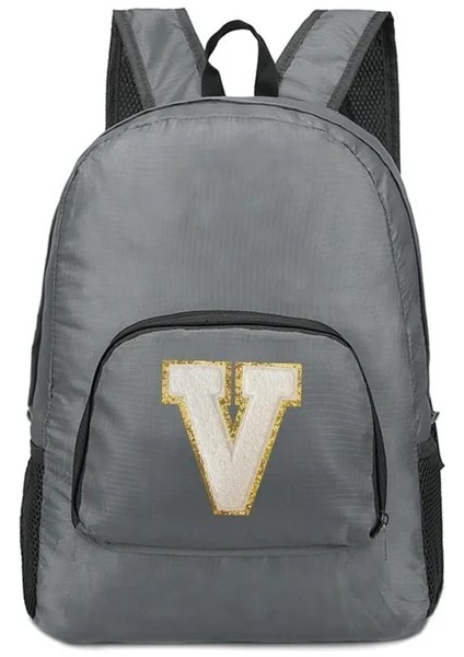 A 1537(V) Yeni Erkek ve Kadın Çok Yönlü Beyaz Harf Işlemeli Logo, Büyük Kapasiteli Taşınabilir Açık Hava Yürüyüşü ve Işe Gidiş Sırt Çantası (Yurt Dışından)