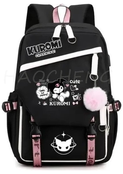 Resim Renk 16 Inç Sıcak Moda Güzel Kuromi Melodi Cosplay Unisex Öğrenciler Okul Çantası Sırt Çantası Karikatür Gizli Sakli Konusmalar Dizüstü Seyahat Sırt Çantası Açık Çanta (Yurt Dışından)
