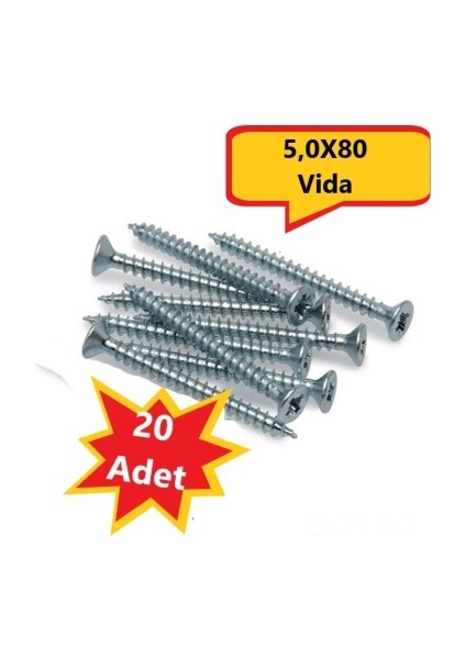 Sunta Vidası 5,0X80, 20 Adet Tam Diş SNT YHB Vida