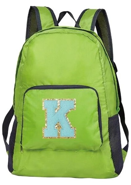 A 1578(K) Yeni Erkek ve Kadın Çok Yönlü Yeşil Harfli Işlemeli Logo, Büyük Kapasiteli Taşınabilir Açık Hava Yürüyüşü ve Işe Gidiş Sırt Çantası (Yurt Dışından)