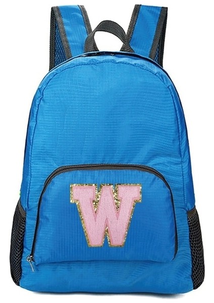 A 1564(W) Pembe Harf Işlemeli Logo Desenli Erkek ve Kadın Çok Yönlü Büyük Kapasiteli Taşınabilir Açık Hava Yürüyüş ve Işe Gidiş Sırt Çantası (Yurt Dışından)