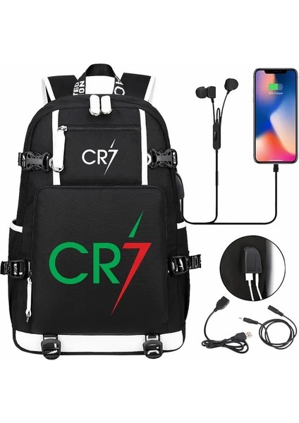 Resim Renk Cr7 Kamuflaj Sırt Çantası USB Hafif Dizüstü Rahat Gençlik Seyahat Sırt Çantası Genç Açık Spor Çantası Öğrenci Okul Çantaları (Yurt Dışından)