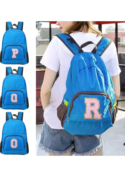 A 1543(B) Pembe Harf Işlemeli Logo Desenli Erkek ve Kadın Çok Yönlü Büyük Kapasiteli Taşınabilir Açık Hava Yürüyüş ve Işe Gidiş Sırt Çantası (Yurt Dışından) modelleri