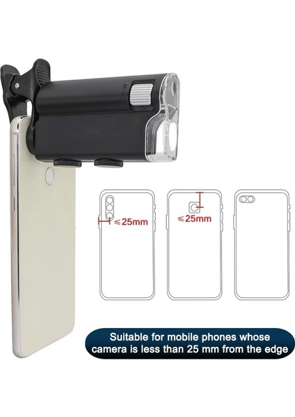 60XX Cep Telefonu Mikroskobu Cep Telefonu Klipsli Cep Büyüteç LED Uv Işık F Yeşim Tanımlama (Yurt Dışından) fiyatları