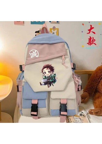 Stil 13 Demon Slayer Anime Cosplay Unisex Öğrenciler Okul Çantası Sırt Çantası Karikatür Gizli Sakli Konusmalar Dizüstü Seyahat Sırt Çantası Açık Moda Çanta (Yurt Dışından)