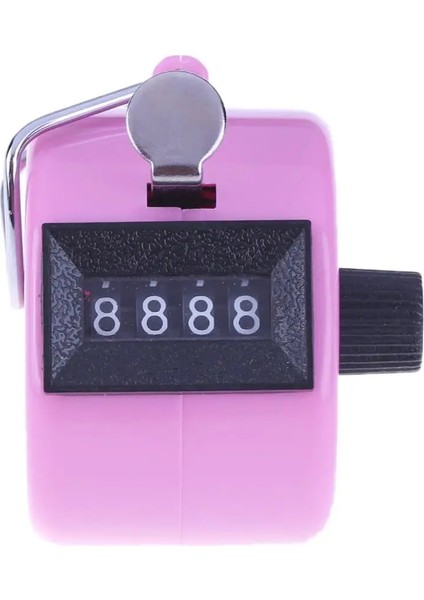 Pembe Tarzı Clicker 4 Haneli Sayı Sayaçları Plastik Kabuk El Parmak Ekranı Manuel Sayma Tally Clicker Zamanlayıcı Futbol Golf Sayacı (Yurt Dışından)