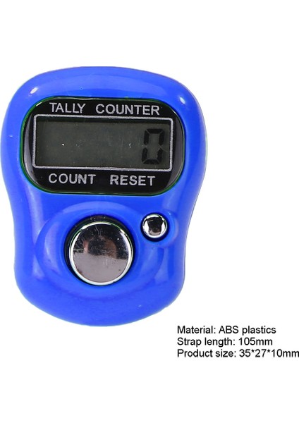 Mavi Stil Plastik Karşı Dikiş Işaretleyici Sıra Parmak Elektrikçi Kullanımı Doğru LCD Elektronik Dijital Taksitli Sayacı Ag3 Düğme Pil (Yurt Dışından)