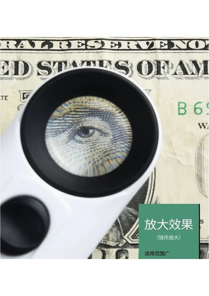 40X El Cam Büyüteç Büyüteç Büyüteç Taşınabilir Cep Aracı Profesyonel 2 LED Işık ile (Yurt Dışından)