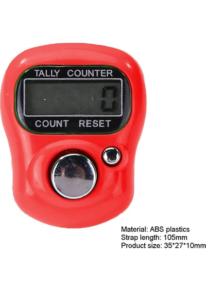 Kırmızı Stil Mini Parmak Sayacı LCD Elektronik Sayaç Aleti Dijital Tally Hassas Pratiklik Sayacı Ag3 Düğme Pil (Yurt Dışından)