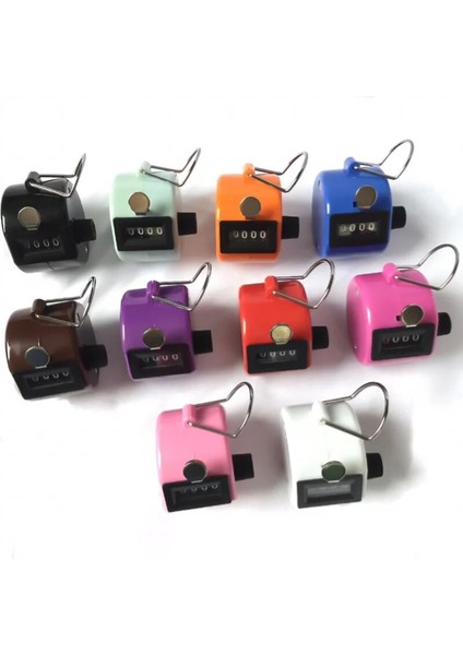 Mavi Stil 4 Haneli Sayı Sayaçları Metal Kabuk El Parmak Ekran Manuel Sayma Tally Clicker Renk Kabuk Zamanlayıcı Futbol Golf Sayacı (Yurt Dışından) fırsatları