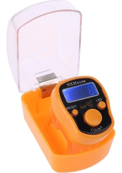 Turuncu Tarzı LED Parmak Sayacı Dijital Elektronik Sayaçlar Tur Parça El Clicker Halkalı Rakamlar Ekran Manuel Dekompresyon Aracı (Yurt Dışından)