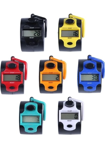Yeşil Stil Dijital El Taksitli Sayacı 5 Haneli Numara Manuel Basın Clicker Parça Çalışması Için Parmak Yüzüklü LED Arka Işık Kaydedici (Yurt Dışından) modelleri