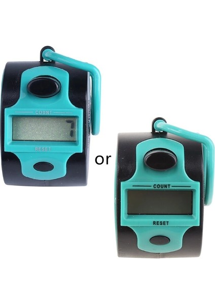 Yeşil Stil Dijital El Taksitli Sayacı 5 Haneli Numara Manuel Basın Clicker Parça Çalışması Için Parmak Yüzüklü LED Arka Işık Kaydedici (Yurt Dışından) fırsatları