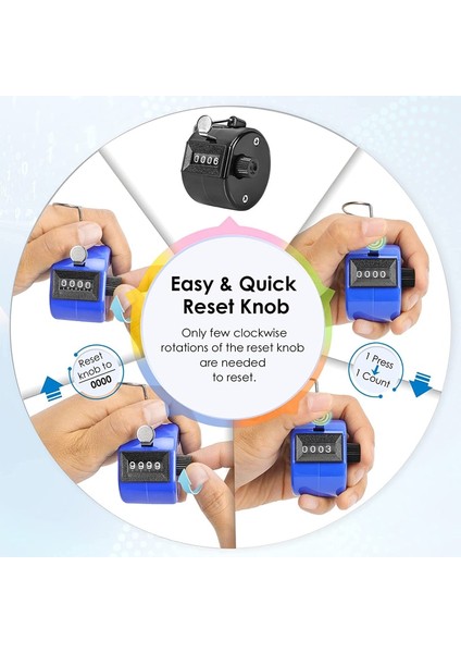 Yeşil Stil El Tally Sayacı 4 Haneli Sayı Sayımı Clicker Golf Sayacı Koçluk Örgü Insanlar Tur Balıkçılık Golf Yürümeye Başlayan Çocuk ve Kıpırdayan (Yurt Dışından) fırsatları