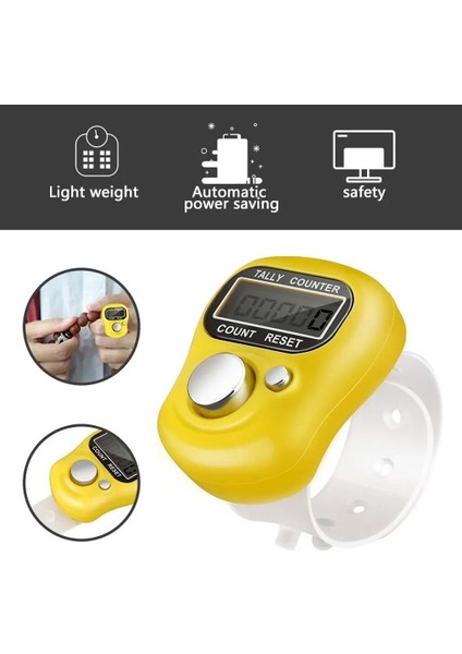 L Tarzı Küçük Parmak Sayacı LED Işık Mini Elektronik Sayaç Halka Tipi Sayma Gece Aydınlık Görsel Sayma Manuel Işaretçi Sayacı (Yurt Dışından)