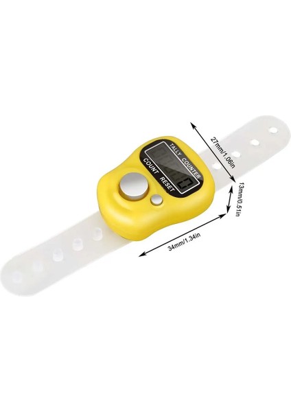 L Tarzı Küçük Parmak Sayacı LED Işık Mini Elektronik Sayaç Halka Tipi Sayma Gece Aydınlık Görsel Sayma Manuel Işaretçi Sayacı (Yurt Dışından)
